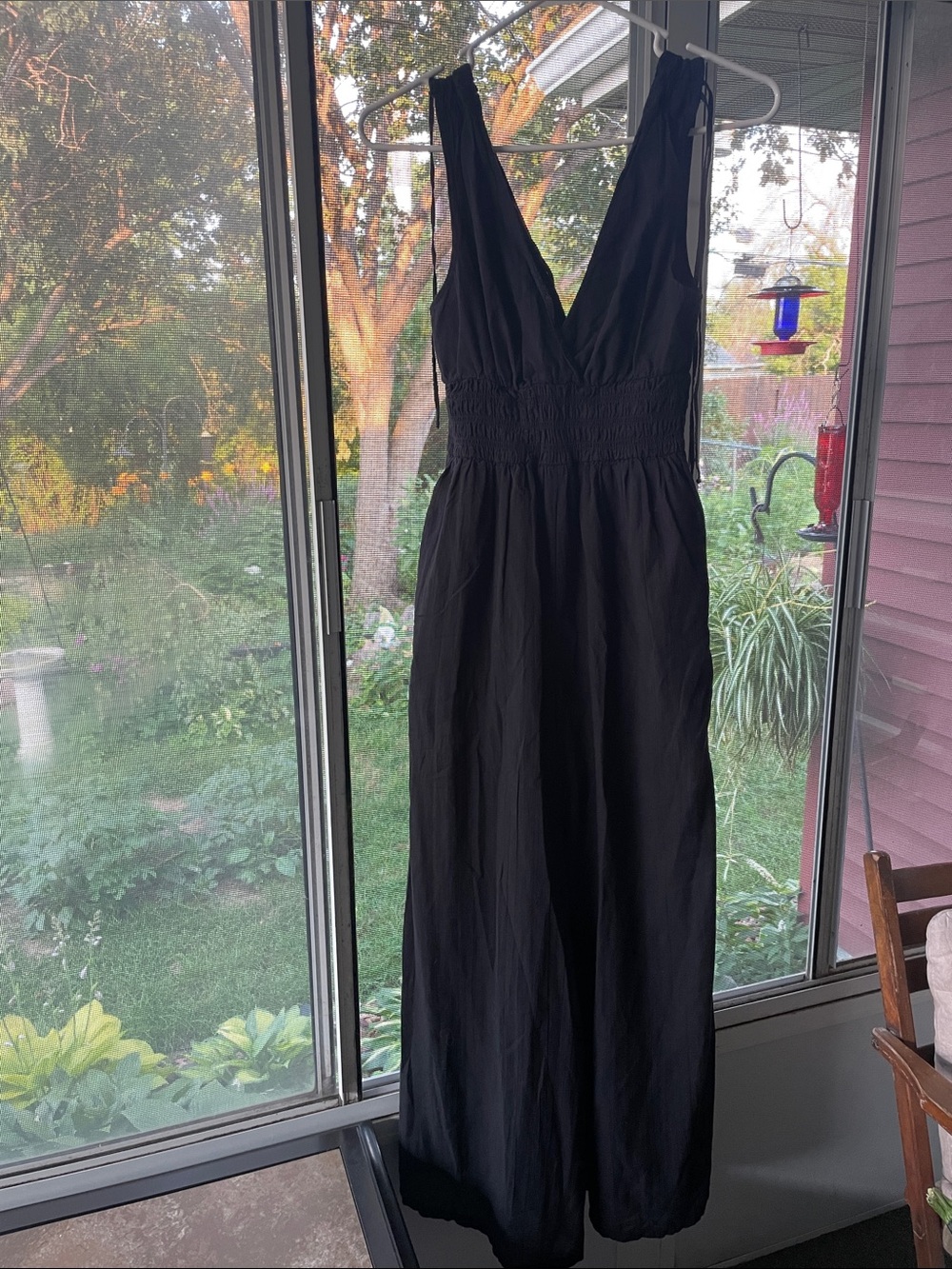 American Eagle Outfitters Black Sleeveless V-Neck Jumpsuit XS